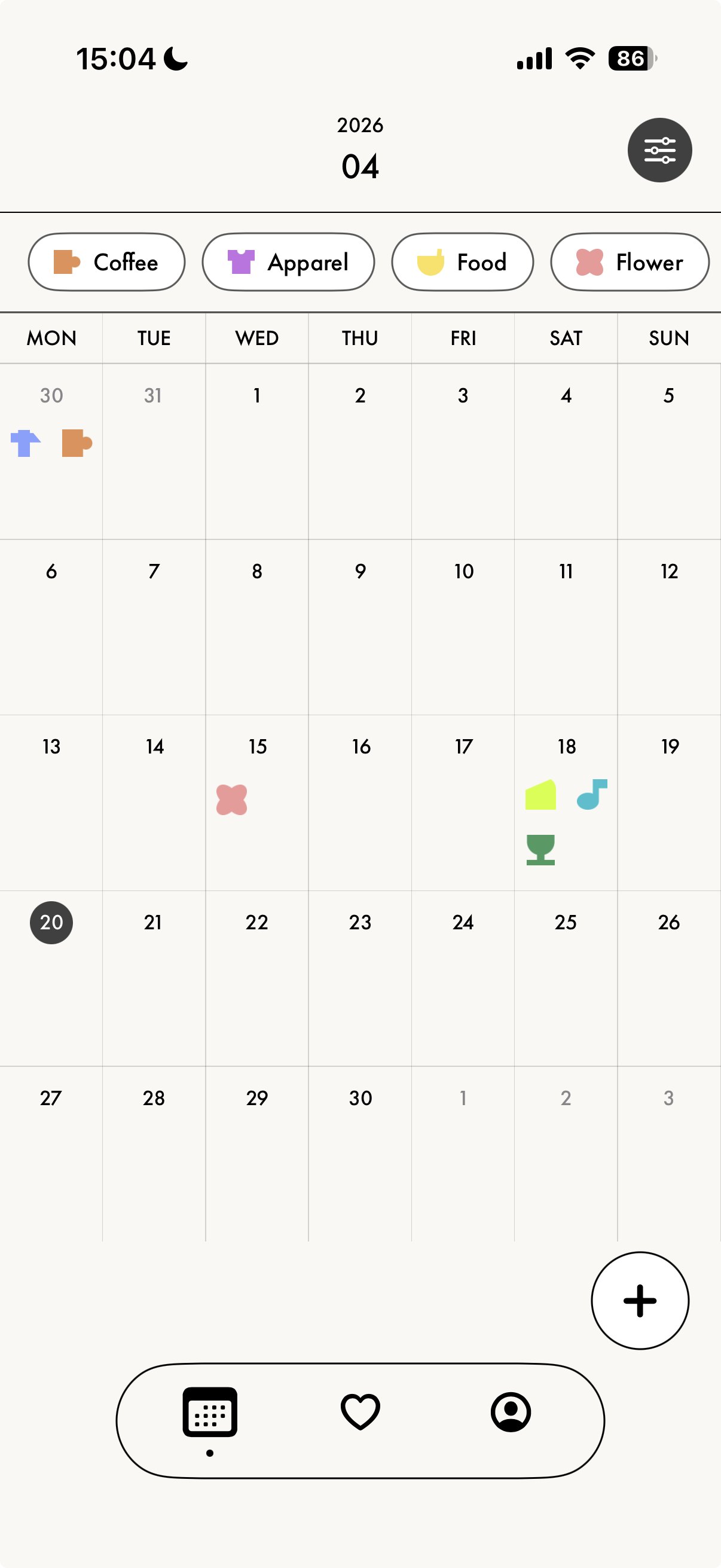 PopSpot calendar preview